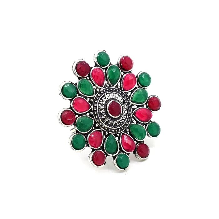 Earrings Teejh Naisha Multi Colored Silver Oxidized Jewelry Gift Set Earrings Teejh Naisha Multi Colored Silver Oxidized Jewelry Gift Set
