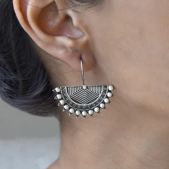 Earrings Teejh Teejh Aiyra Silver Oxidised Earrings Earrings Teejh Teejh Aiyra Silver Oxidised Earrings