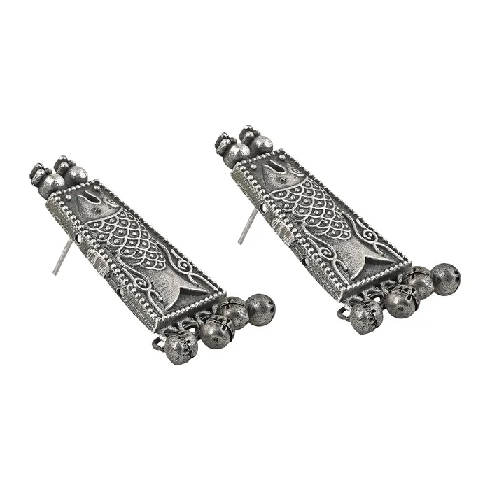 Earrings Teejh Teejh Chahnaa Silver Fish Oxidised Earring Earrings Teejh Teejh Chahnaa Silver Fish Oxidised Earring
