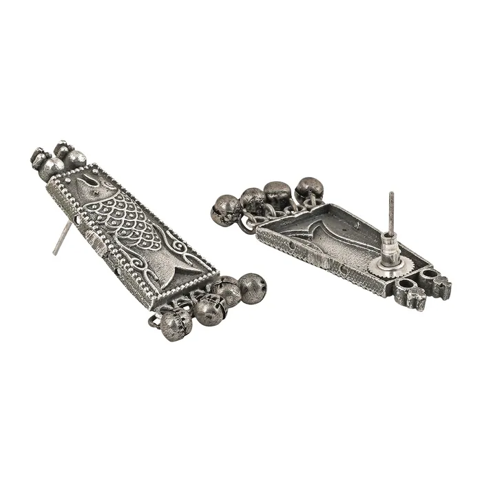 Earrings Teejh Teejh Chahnaa Silver Fish Oxidised Earring Earrings Teejh Teejh Chahnaa Silver Fish Oxidised Earring