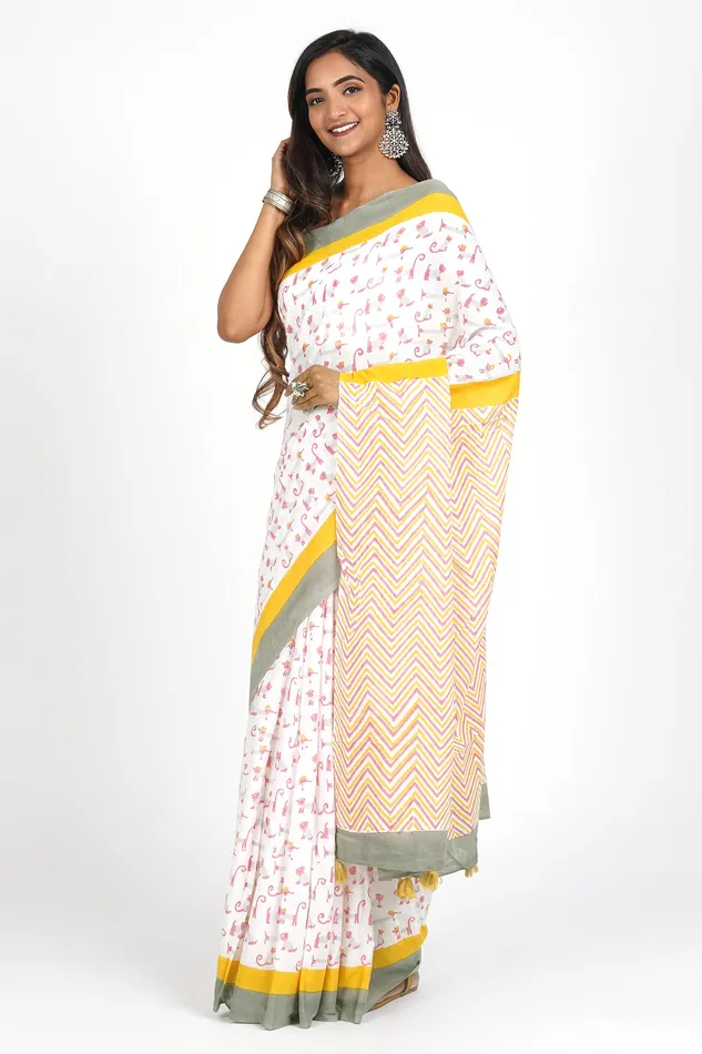 Earrings Teejh Teejh Ganga Mulmul Cotton Saree