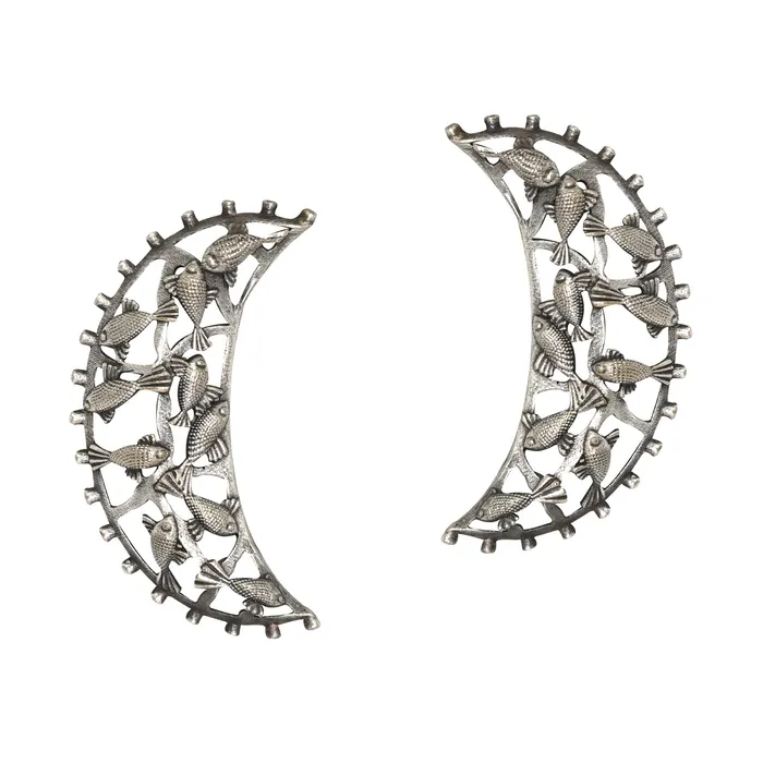 Earrings Teejh Teejh Vasudha Silver Oxidised Earrings Earrings Teejh Teejh Vasudha Silver Oxidised Earrings