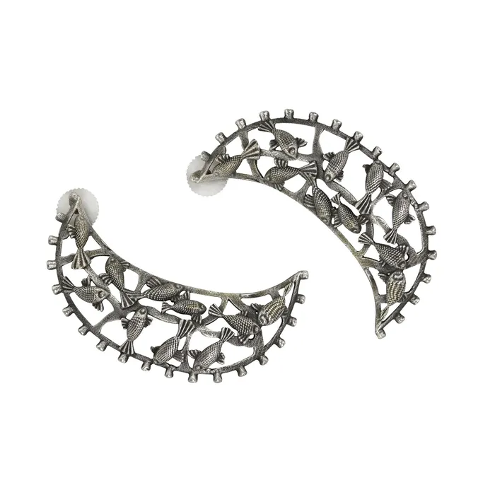 Earrings Teejh Teejh Vasudha Silver Oxidised Earrings Earrings Teejh Teejh Vasudha Silver Oxidised Earrings