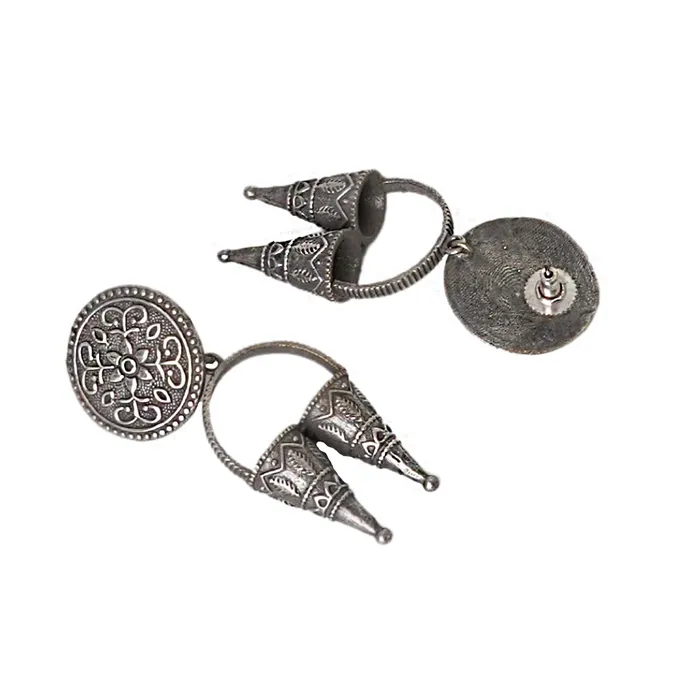 Earrings Teejh Teejh Yachana Silver Oxidised Earrings Earrings Teejh Teejh Yachana Silver Oxidised Earrings