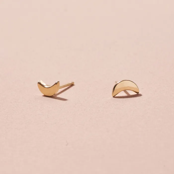 Earrings The FB Crescent Moon Stud Earring Fox Bond Originals