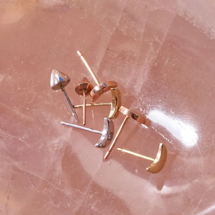 Earrings The FB Crescent Moon Stud Earring Fox Bond Originals