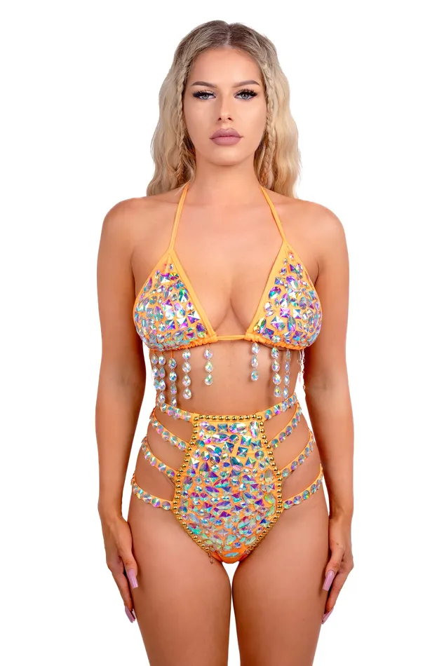 Earrings THE LUMI SHOP Citrus Aura Rhinestone Top