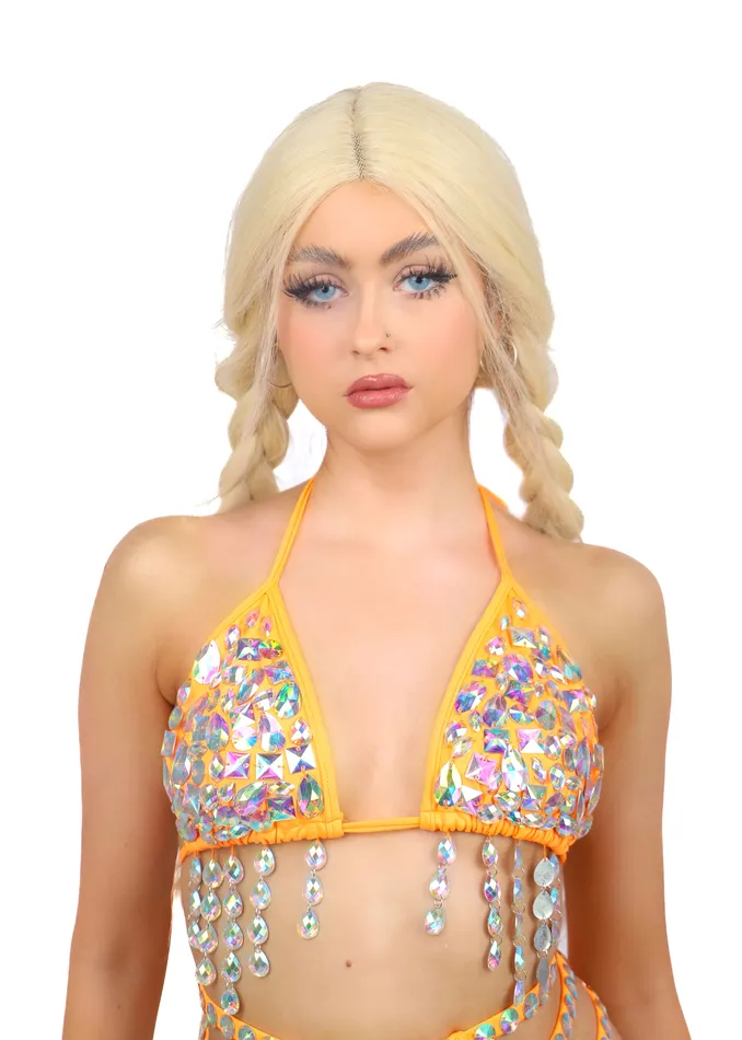 Earrings THE LUMI SHOP Citrus Aura Rhinestone Top