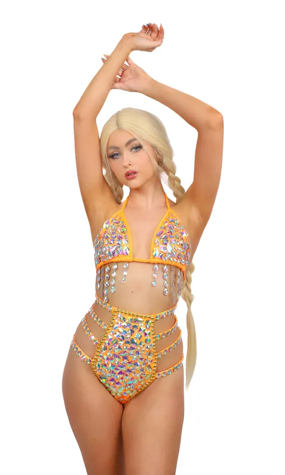 Earrings THE LUMI SHOP Citrus Aura Rhinestone Top