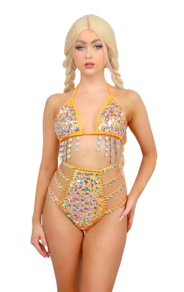 Earrings THE LUMI SHOP Citrus Aura Rhinestone Top
