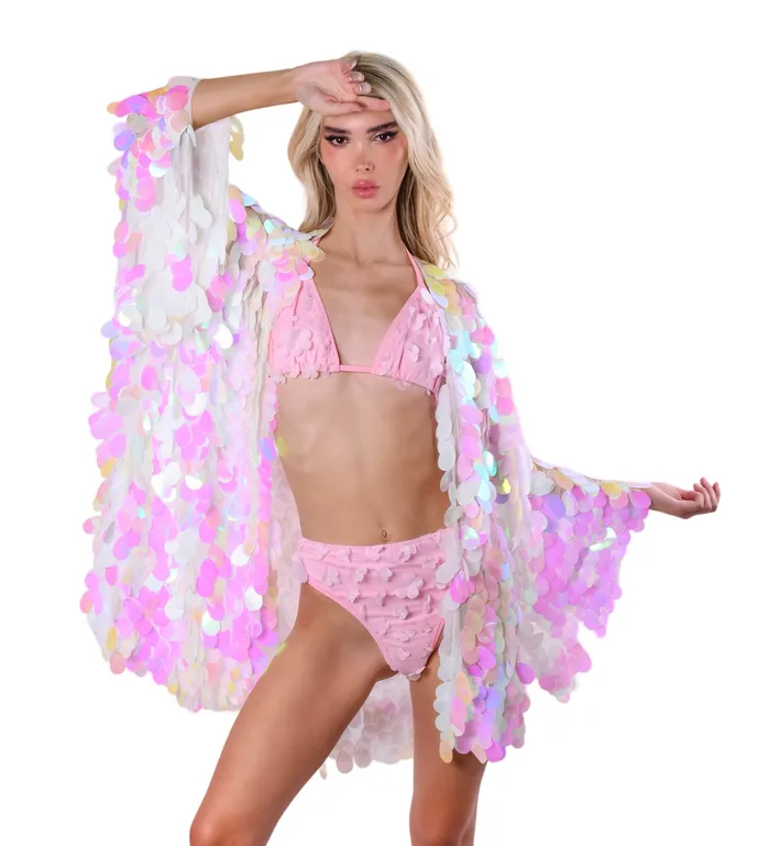 Earrings THE LUMi SHOP Cotton Pink Sequin Kimono
