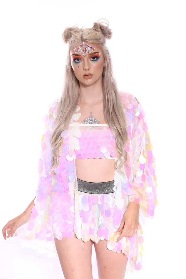 Earrings THE LUMi SHOP Cotton Pink Sequin Kimono
