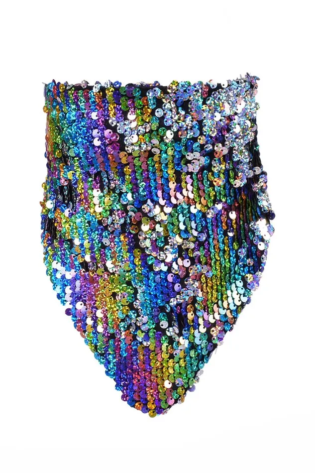 Earrings THE LUMi SHOP Sequin Bandana Face Mask Cosmic Rainbow