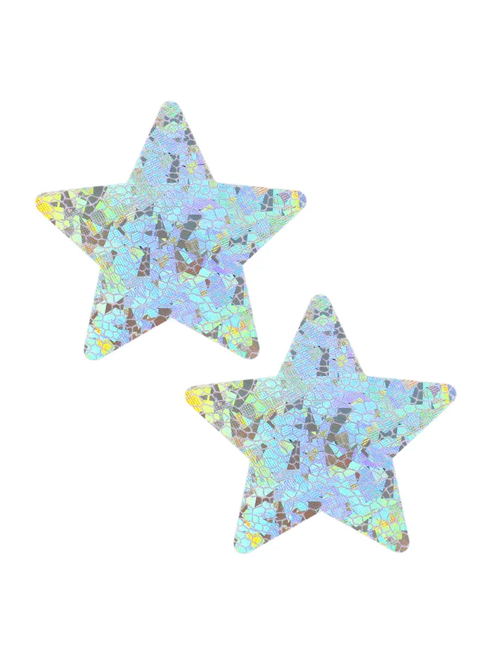 Earrings THE LUMi SHOP Silver Holographic Star Pasties