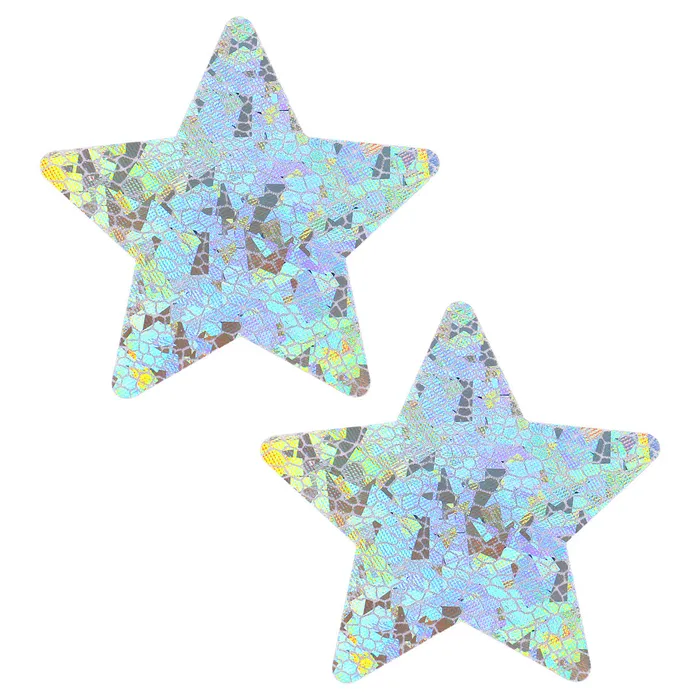 Earrings THE LUMi SHOP Silver Holographic Star Pasties