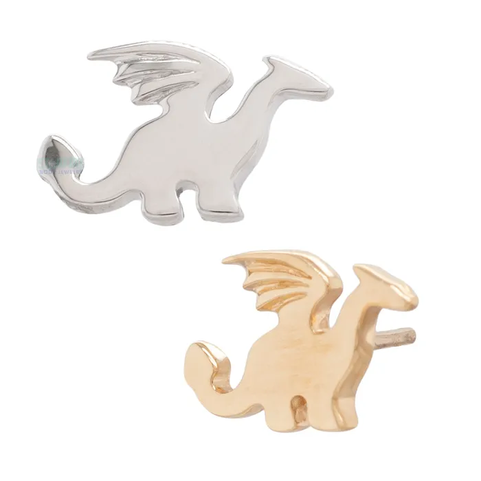 Earrings threadless Dragon End in Gold Junipurr Jewelry