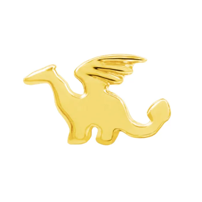 Earrings threadless Dragon End in Gold Junipurr Jewelry
