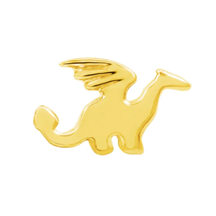 Earrings threadless Dragon End in Gold Junipurr Jewelry