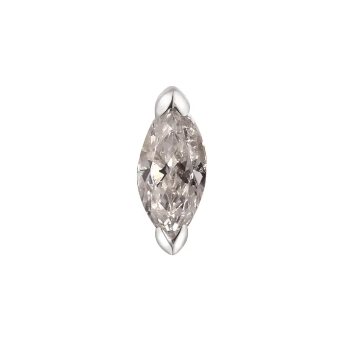Earrings threadless Zuri End in Gold with Marquise Grey Diamond Buddha Jewelry Organics
