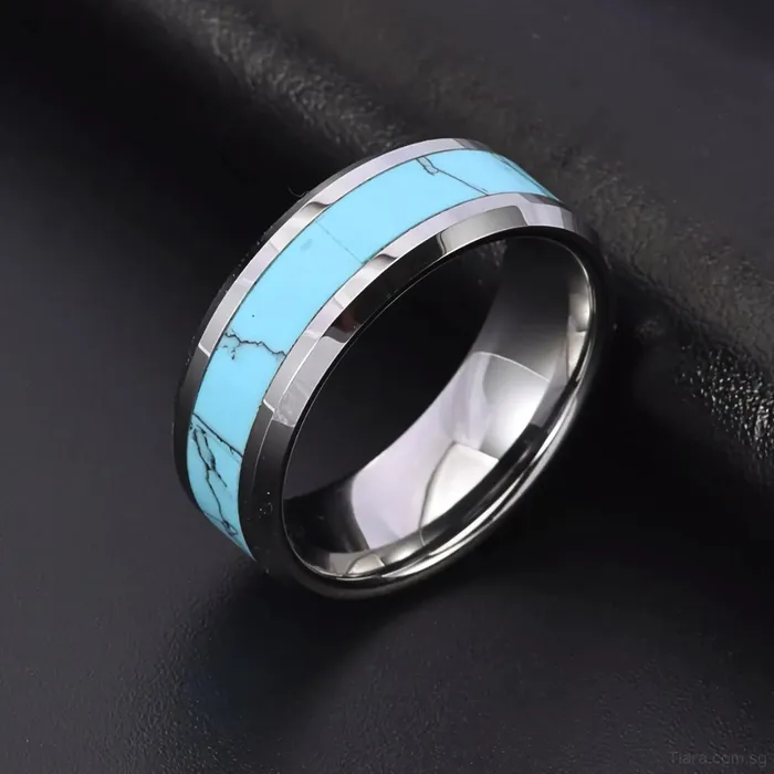 Earrings Turquoise Protection Tungsten Couple Rings