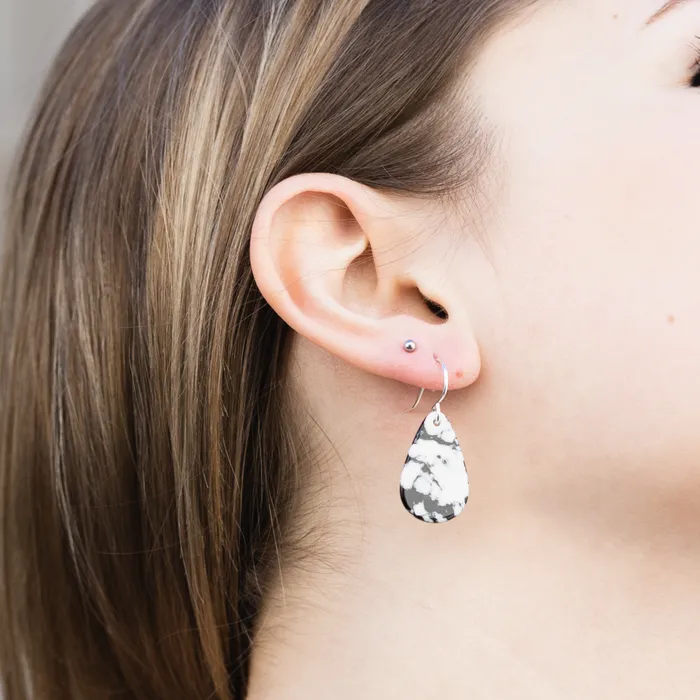Earrings Turquoise Skies Radiante Upcycled White Buffalo Earrings