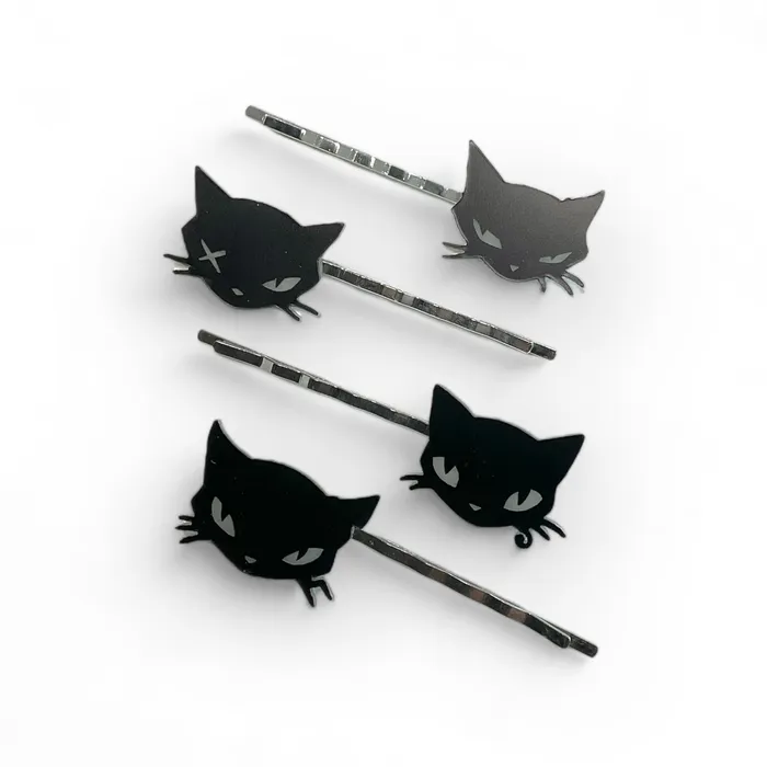 Earrings VincaUSA Last Chance Emily The Strange Cat Posse Bobby Pins Set of 4