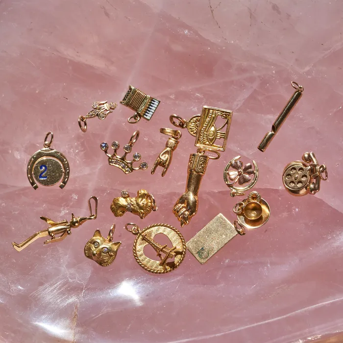 Earrings Vintage Egyptian Eye 14k Gold Charm
