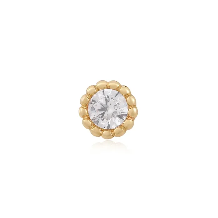 Ember Body Jewelry Necklaces threadless Glimmer End in Gold with White CZ