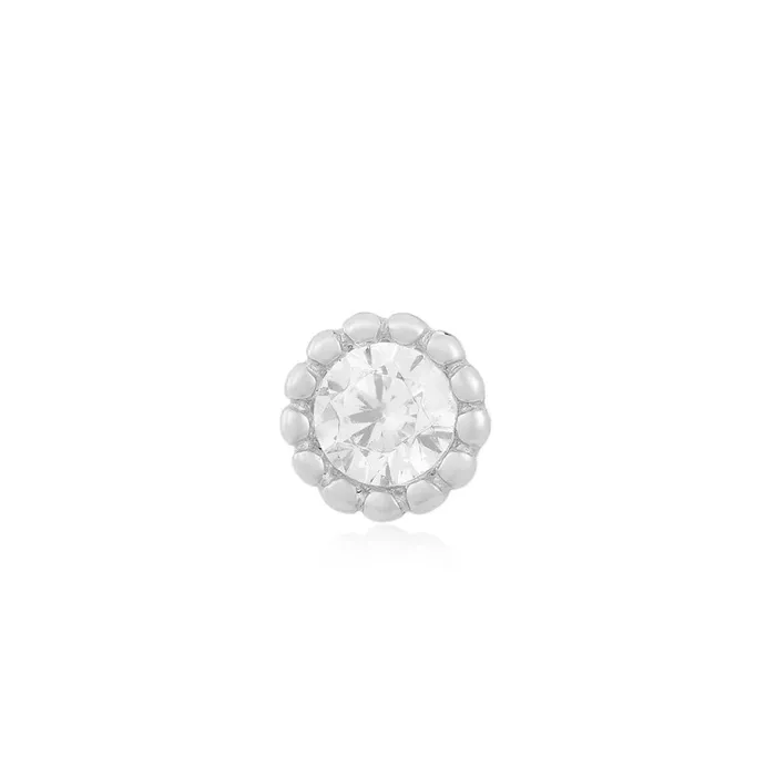 Ember Body Jewelry Necklaces threadless Glimmer End in Gold with White CZ