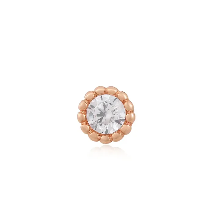 Ember Body Jewelry Necklaces threadless Glimmer End in Gold with White CZ