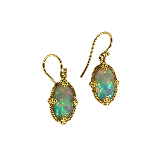 Ethiopian Opal Dangle Earrings 379ctw Amali Jewelry Earrings