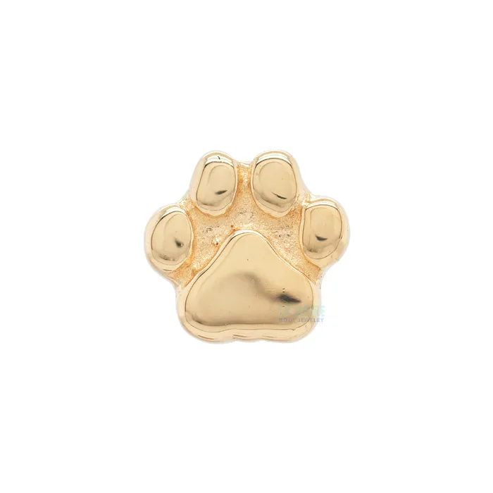 Flat Dog Paw Threaded End in Gold Body Vision BVLA Earrings
