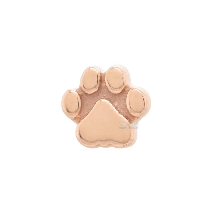 Flat Dog Paw Threaded End in Gold Body Vision BVLA Earrings
