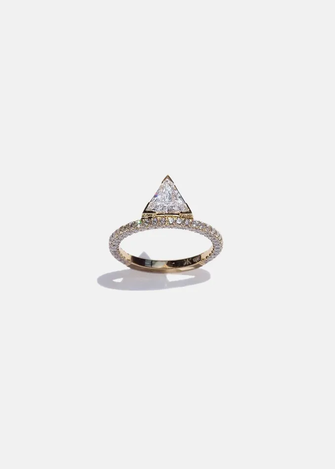 Floating Trillion Diamond Ring KATKIMfinejewelry Rings