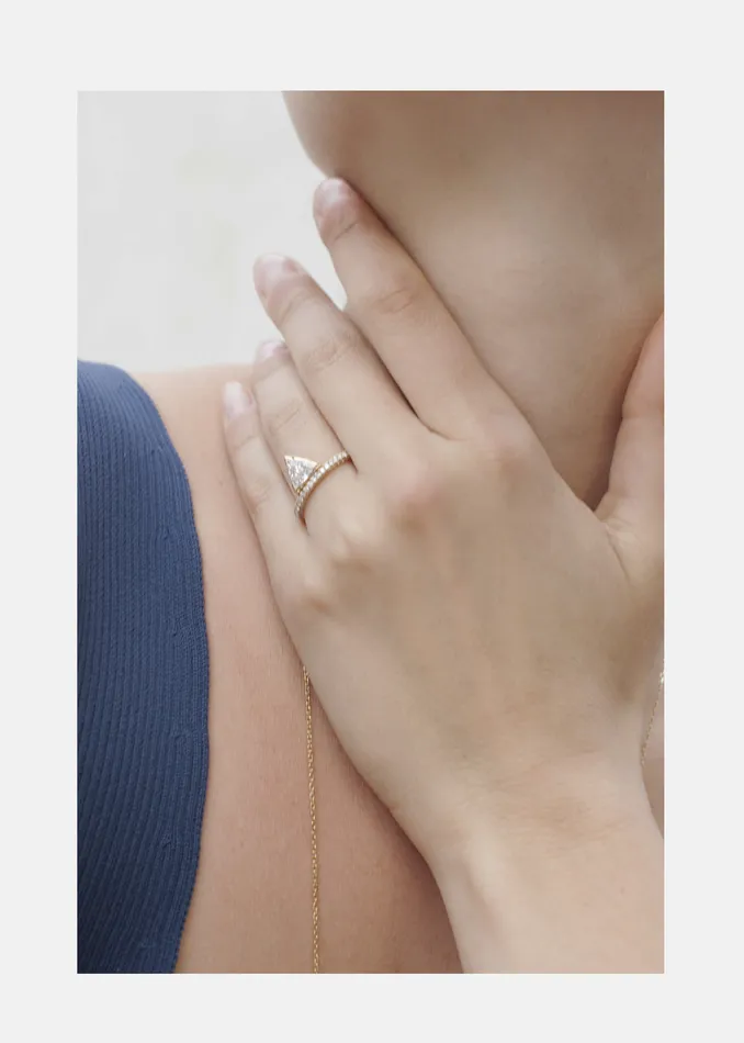 Floating Trillion Diamond Ring KATKIMfinejewelry Rings
