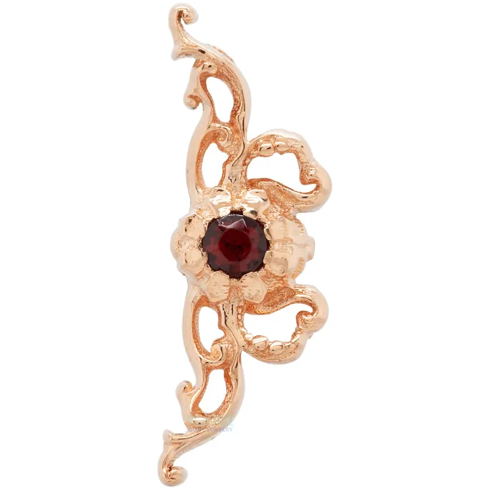Flourish 2 Threaded End in Rose Gold with BrilliantCut Gem Anatometal Earrings Flourish 2 Threaded End in Rose Gold with BrilliantCut Gem Anatometal Earrings