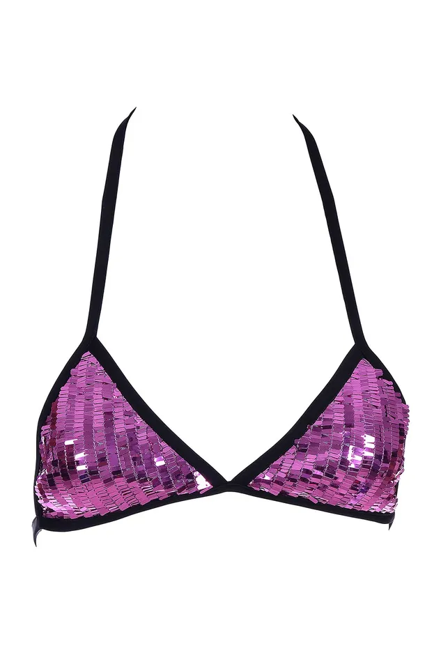 Fuchsia Sequin Triangle Top THE LUMi SHOP Earrings