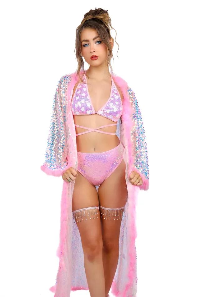 FULL OUTFIT Pink Sequin Hearts 4 pcs THE LUMI SHOP Earrings