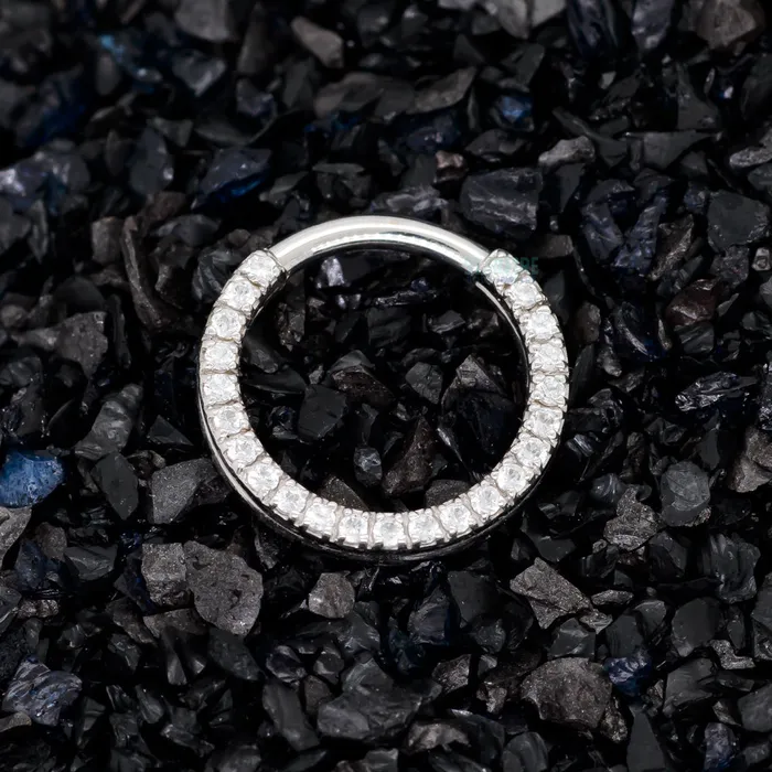 Gem Oaktier Hinge Ring in Gold with White CZs Body Vision BVLA Rings