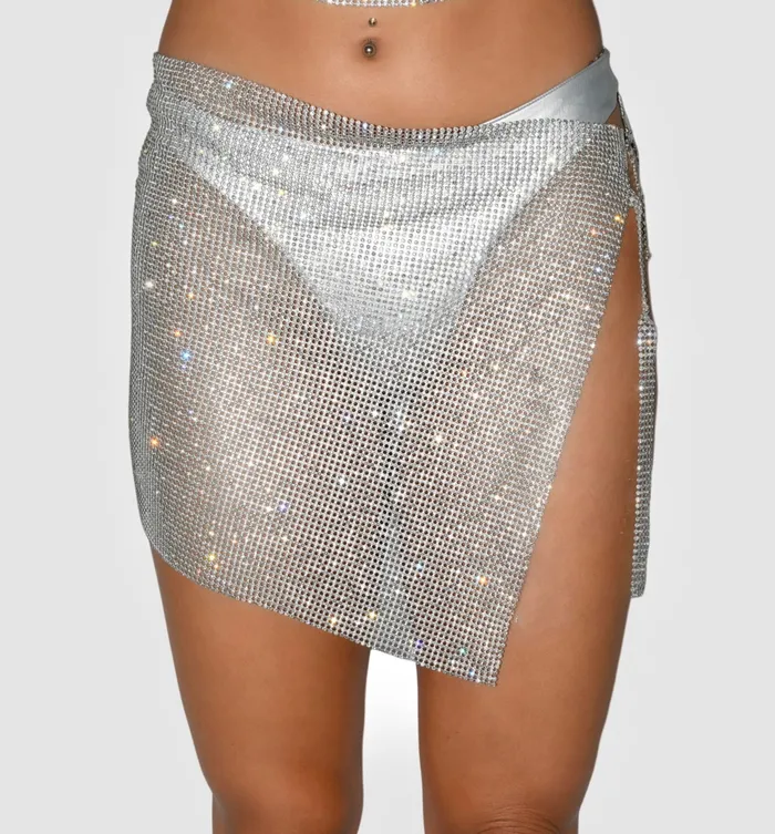 Glamour Chainmail Metallic Skirt THE LUMI SHOP Earrings