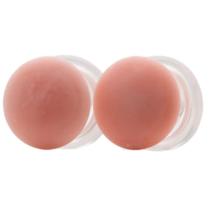 Glass Color Front Plugs Matte Skin Tone 5 Gorilla Glass Rings