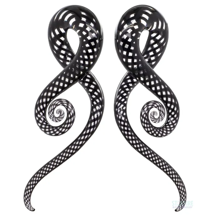 Glass Squids Black Raven Fishnet Glassheart Glass Heart Studio Rings