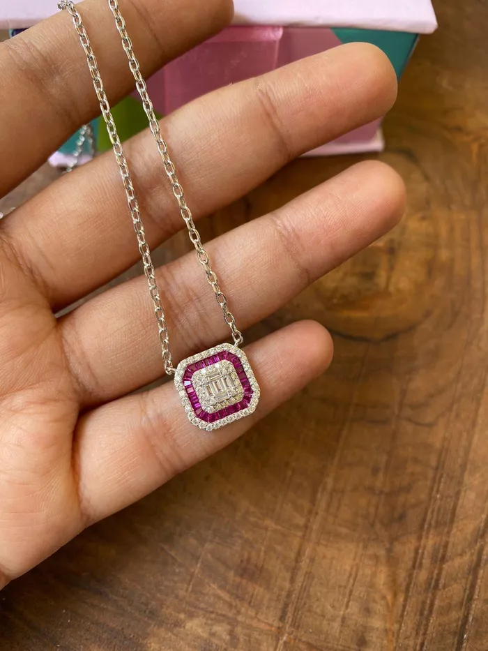 Glorified Diamond Pendant Chain Attrangi Necklaces