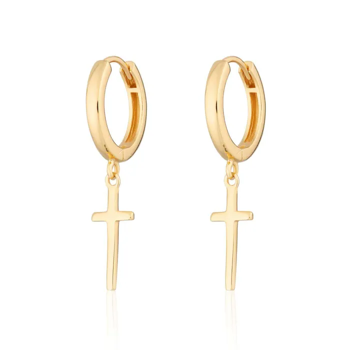 Gold Cross Hoop Earrings Scream Pretty Earrings