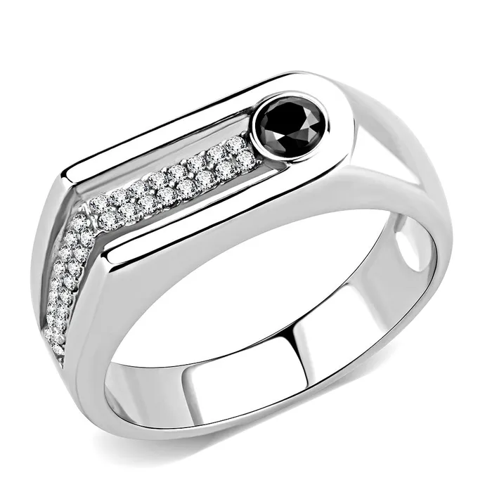 Green CJ286 Wholesale Mens Stainless Steel AAA Grade CZ Black Diamond Ring Rings Green CJ286 Wholesale Mens Stainless Steel AAA Grade CZ Black Diamond Ring Rings