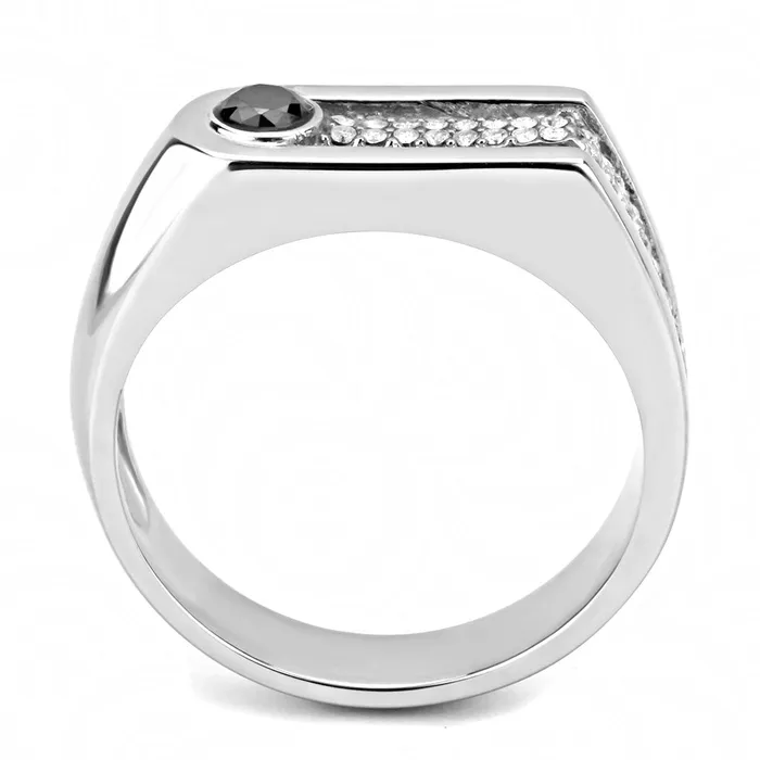 Green CJ286 Wholesale Mens Stainless Steel AAA Grade CZ Black Diamond Ring Rings Green CJ286 Wholesale Mens Stainless Steel AAA Grade CZ Black Diamond Ring Rings