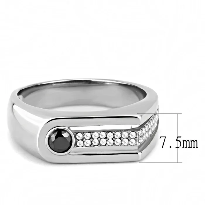 Green CJ286 Wholesale Mens Stainless Steel AAA Grade CZ Black Diamond Ring Rings Green CJ286 Wholesale Mens Stainless Steel AAA Grade CZ Black Diamond Ring Rings