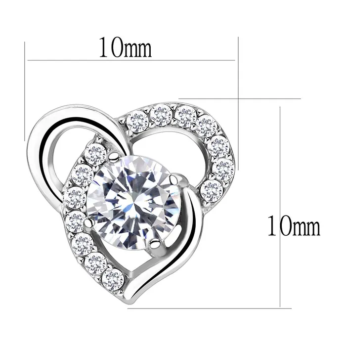 Green Earrings CJ078 Wholesale Womens Stainless Steel High polished AAA Grade CZ Clear Heart Earrings Green Earrings CJ078 Wholesale Womens Stainless Steel High polished AAA Grade CZ Clear Heart Earrings