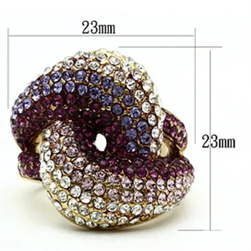 Green Rings CJ306 Wholesale Womens Brass Ring IP Gold Top Grade Crystal Multi Color Ring Green Rings CJ306 Wholesale Womens Brass Ring IP Gold Top Grade Crystal Multi Color Ring