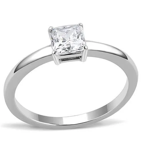 Green Rings CJ3250 Wholesale Womens Stainless Steel High polished AAA Grade CZ Clear Square Cut Minimal Ring Green Rings CJ3250 Wholesale Womens Stainless Steel High polished AAA Grade CZ Clear Square Cut Minimal Ring